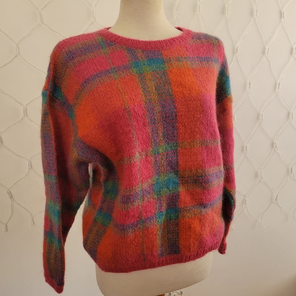 Gallagher Sweaters - Vintage Fall Sweater By Gallagher • Mohair • Colorful • Cropped • Size XL
